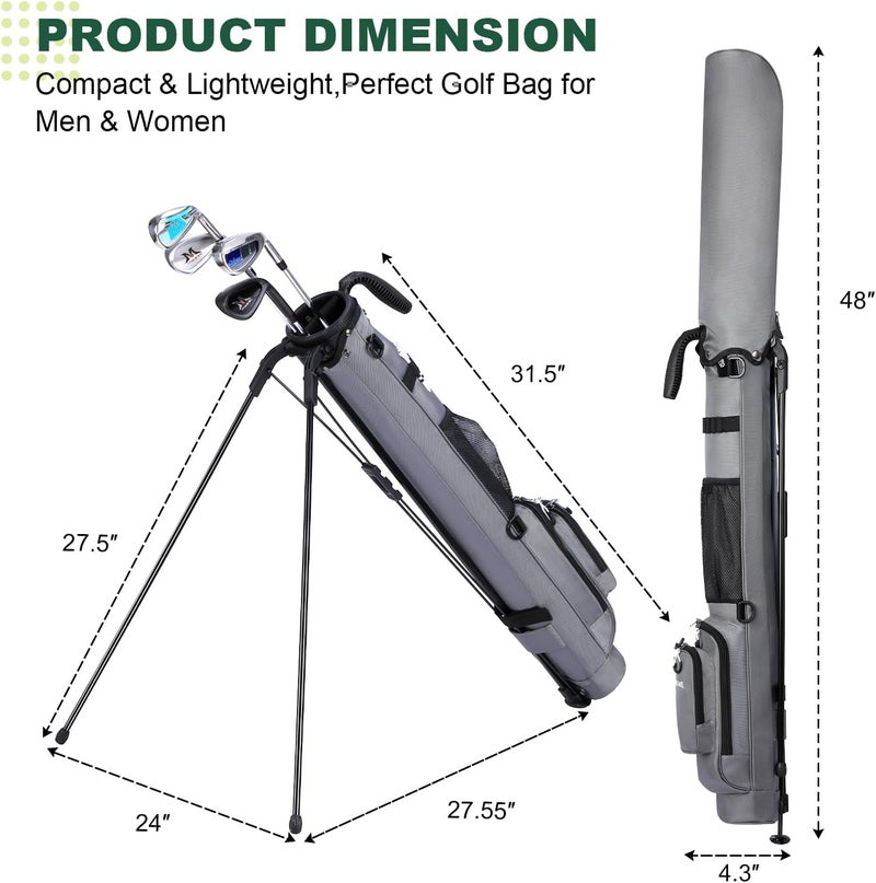 MAZEL Lightweight Golf Bag for Men – Easy to Carry Golf Clubs Bag with Shoulder Strap,Pitch n Putt Golf Stand Bag for Driving Range,Par 3 and Executive Courses - Fit Up to 8 Clubs - Image 5